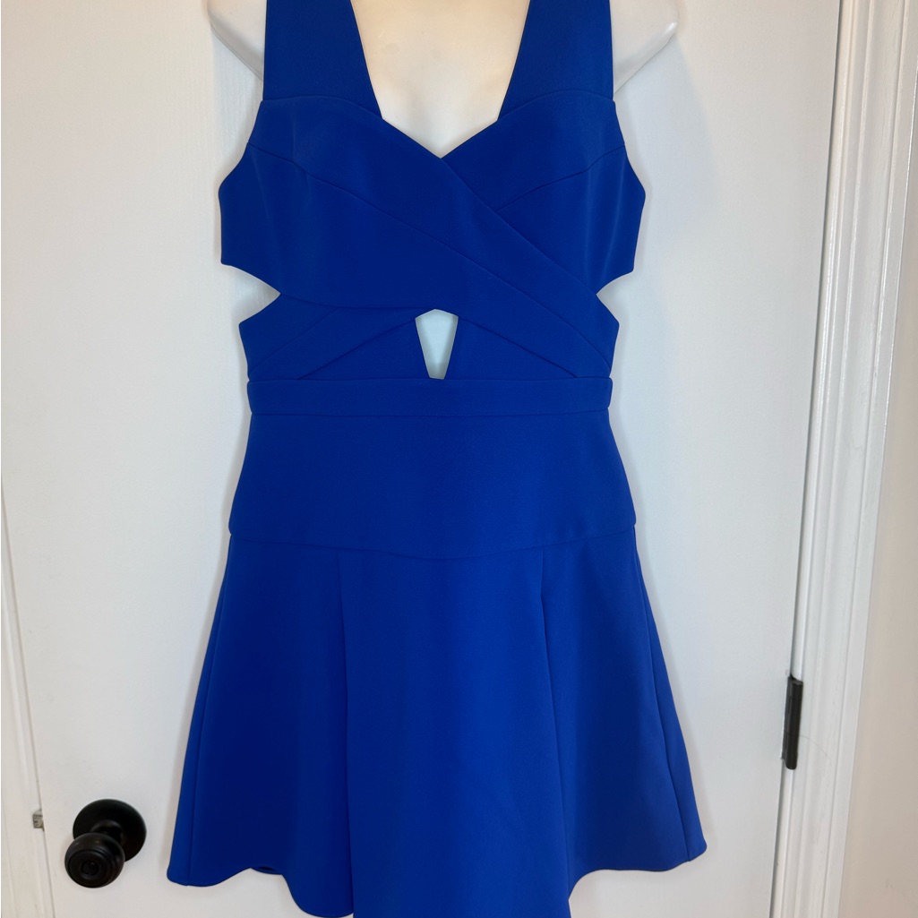 Bcbgmaxazria Royal Blue Cut Out Dress